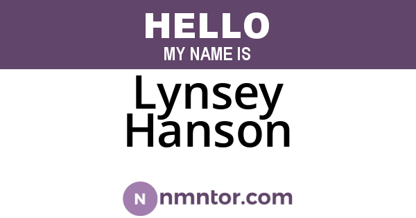 Lynsey Hanson