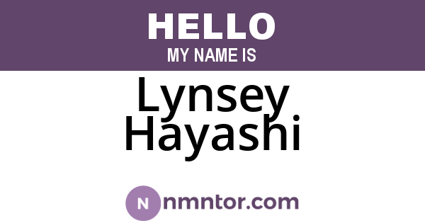 Lynsey Hayashi