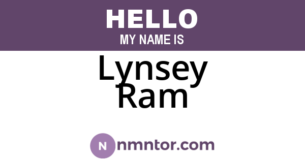 Lynsey Ram