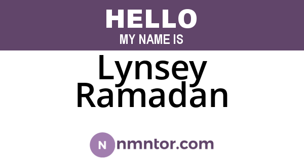 Lynsey Ramadan