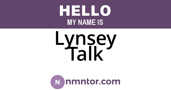 Lynsey Talk