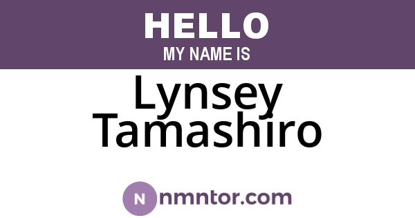 Lynsey Tamashiro