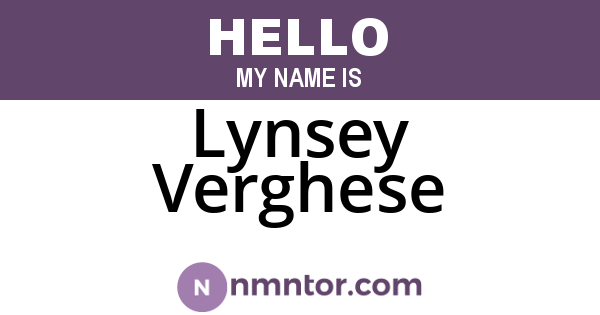 Lynsey Verghese