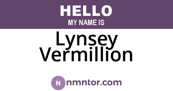 Lynsey Vermillion