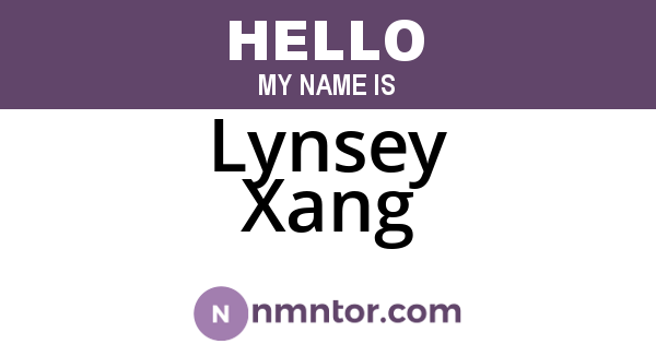 Lynsey Xang