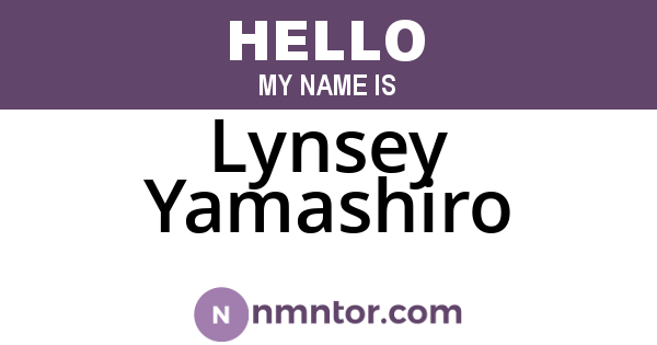 Lynsey Yamashiro