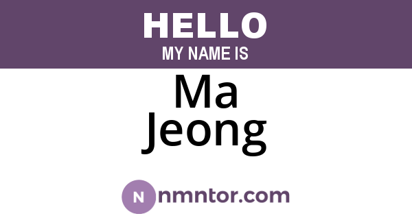 Ma Jeong