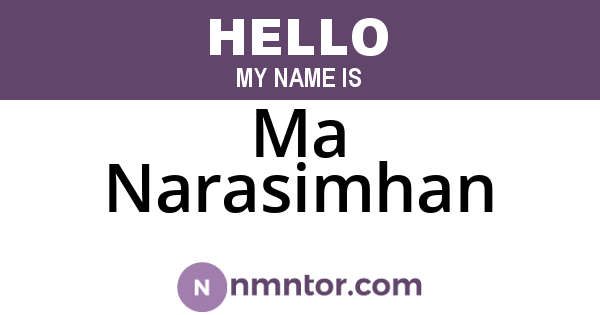 Ma Narasimhan