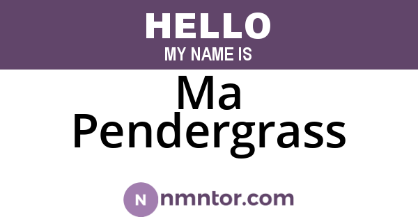 Ma Pendergrass