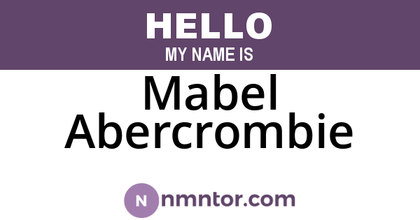 Mabel Abercrombie