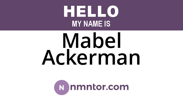 Mabel Ackerman