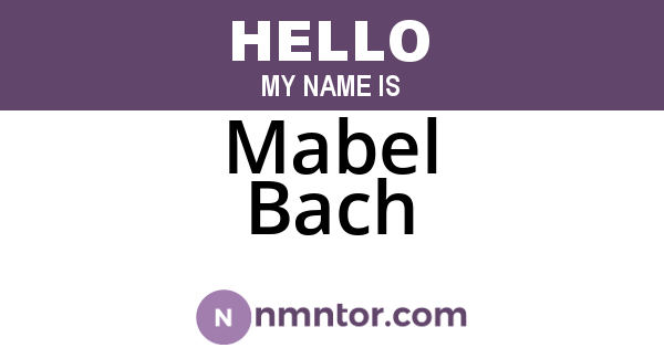 Mabel Bach