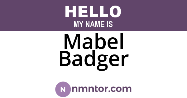 Mabel Badger