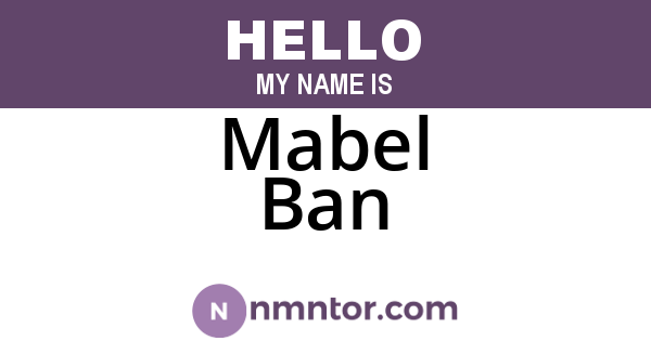 Mabel Ban