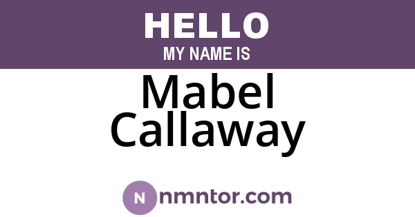 Mabel Callaway