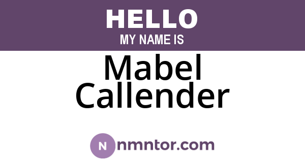 Mabel Callender