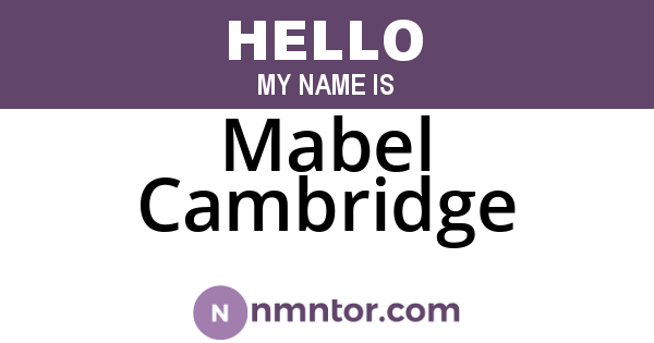 Mabel Cambridge