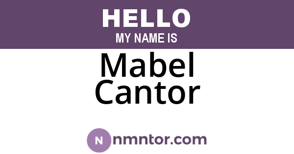 Mabel Cantor