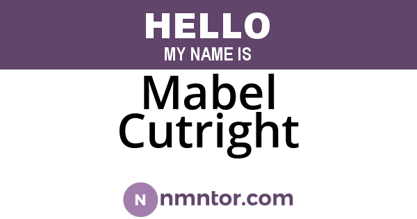 Mabel Cutright
