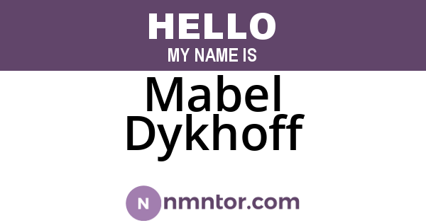 Mabel Dykhoff