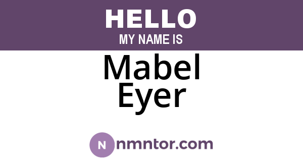 Mabel Eyer