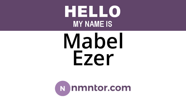 Mabel Ezer
