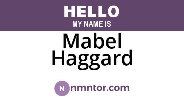 Mabel Haggard