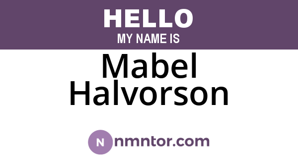 Mabel Halvorson