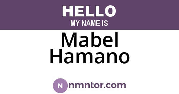 Mabel Hamano