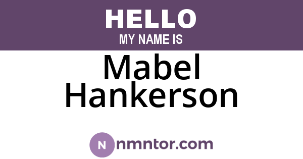 Mabel Hankerson
