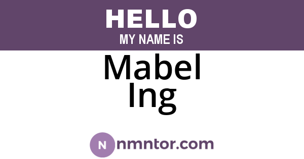 Mabel Ing