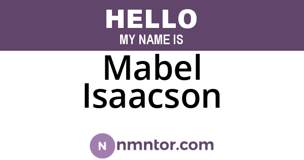 Mabel Isaacson