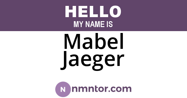 Mabel Jaeger