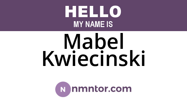 Mabel Kwiecinski