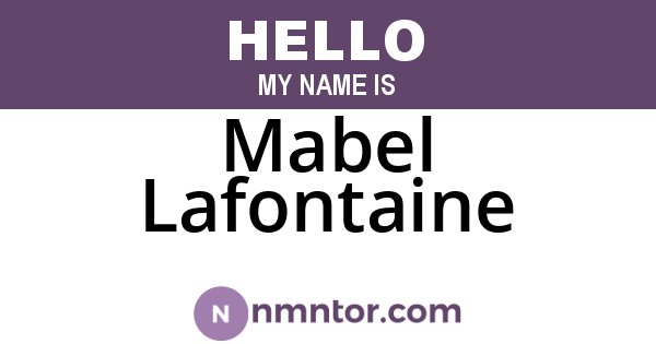 Mabel Lafontaine