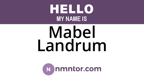 Mabel Landrum