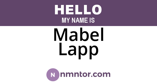 Mabel Lapp