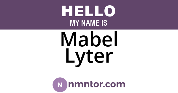 Mabel Lyter