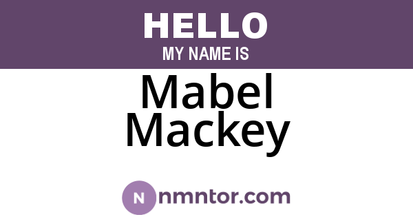 Mabel Mackey