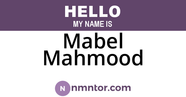 Mabel Mahmood