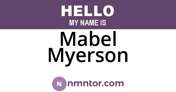 Mabel Myerson