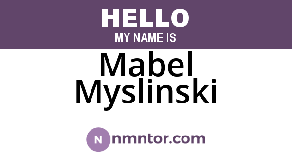 Mabel Myslinski