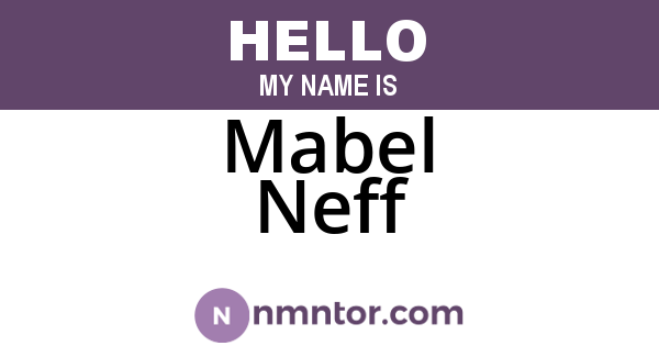 Mabel Neff