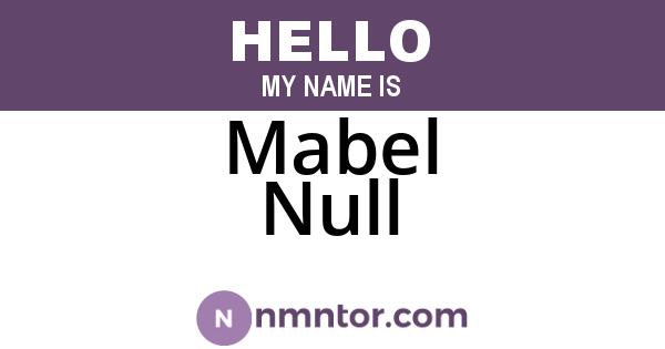 Mabel Null