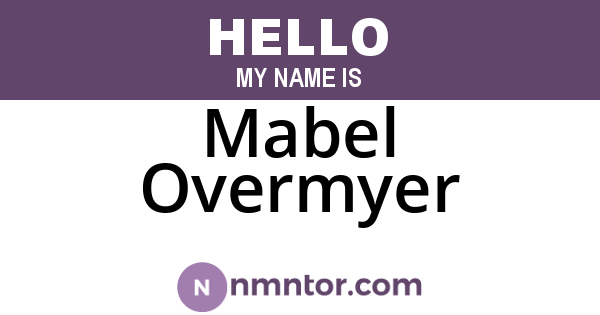 Mabel Overmyer