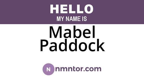 Mabel Paddock