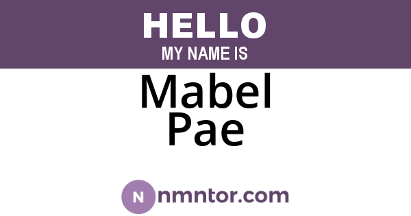 Mabel Pae