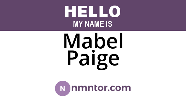 Mabel Paige