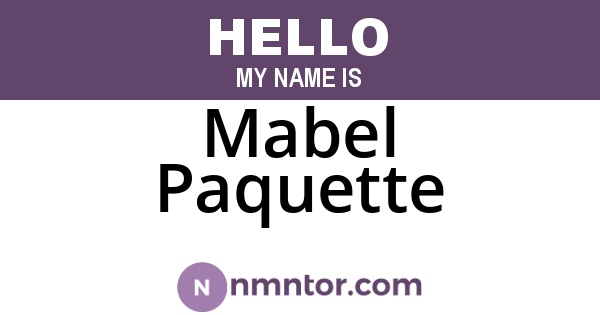 Mabel Paquette