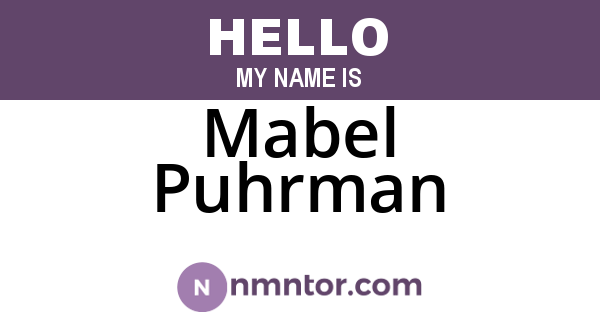 Mabel Puhrman